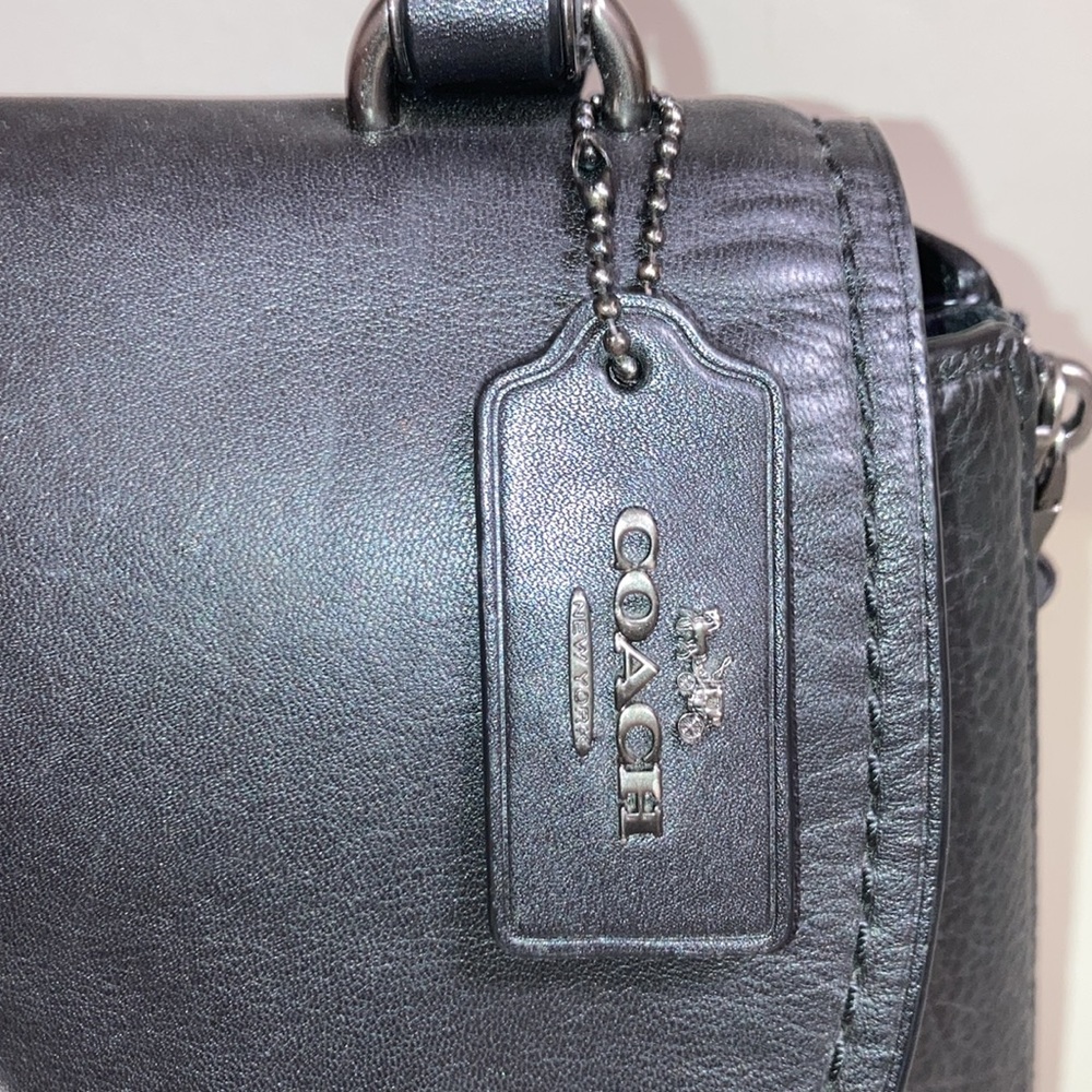 π£ COACH Faye π£ Mixed Materials Backpack in Black. - Picture 14 of 16